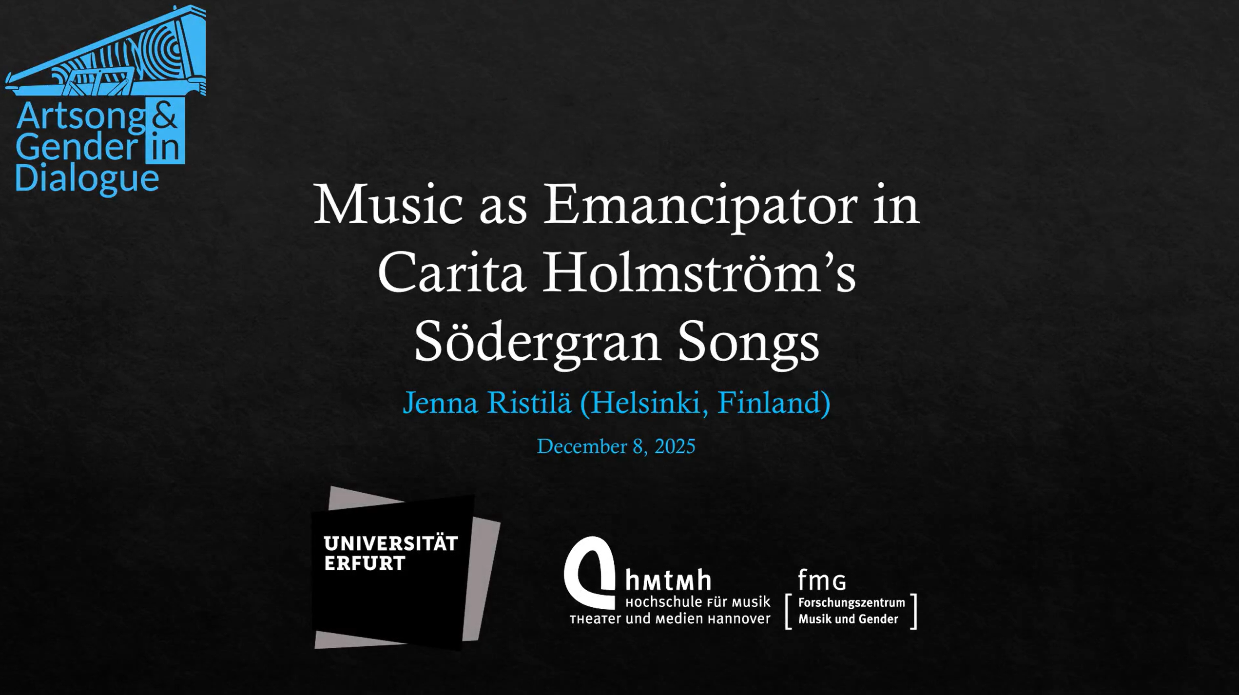 Jenna Ristilä: Music as emancipator in Carita Holmström’s Södergran songs